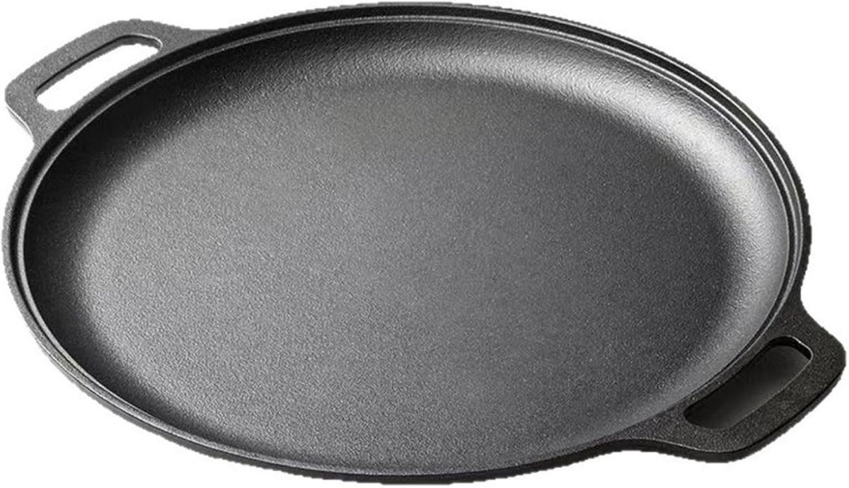 Gietijzeren Koekenpan Wok Bakplaat Pannenkoeken Bakken Verdikt Gietijzer 28 cm Zwart