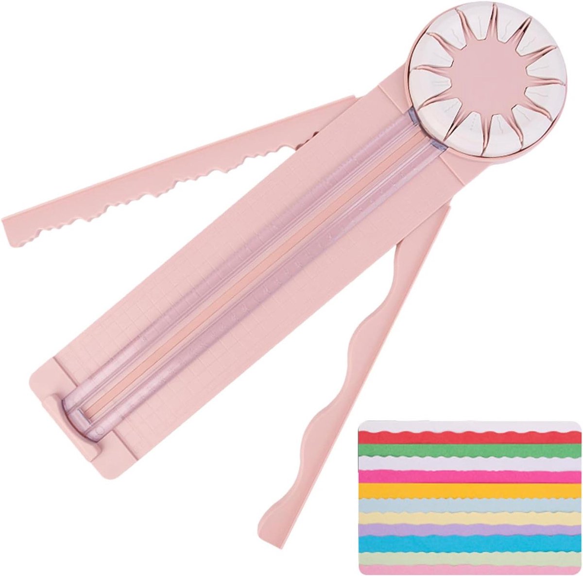Papiersnijder - Craft Trimmer - Scrapbooking en Kaartmaken - 12 Verschillende Snijkoppen - 1843 inch - roze