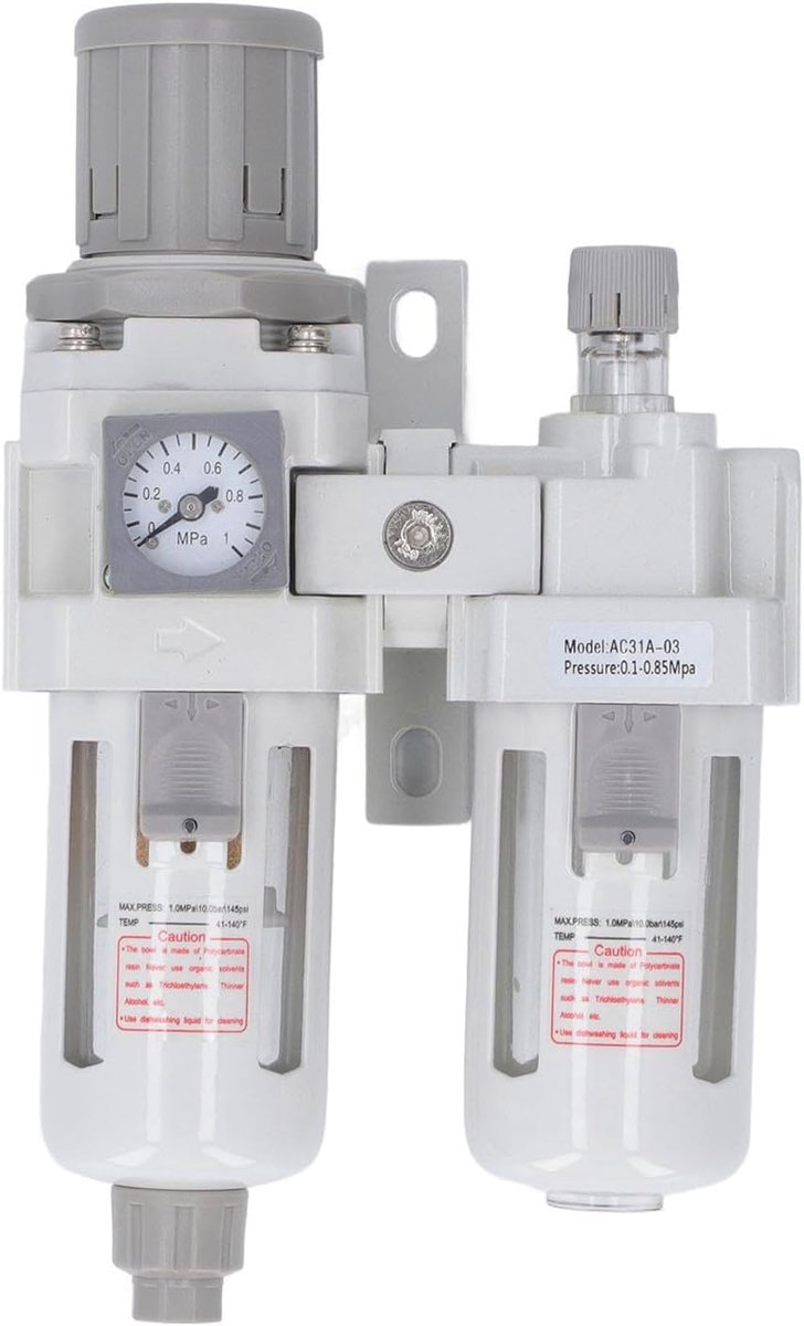 SnelShoppen - Filter Regulator Lucht Prure Regulator Olie Water Scheidingsfilter G3/8" voor Gecomprimeerde Lucht Droog Systeem, Drukregelaar