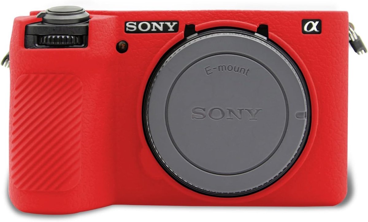 SnelShoppen - Silicone Camera Hoes voor DSLR Camera, Soft Beschermhoes, Krasbestendig, Slank Ontwerp, Rood, Geschikt voor Sony Alpha 6700