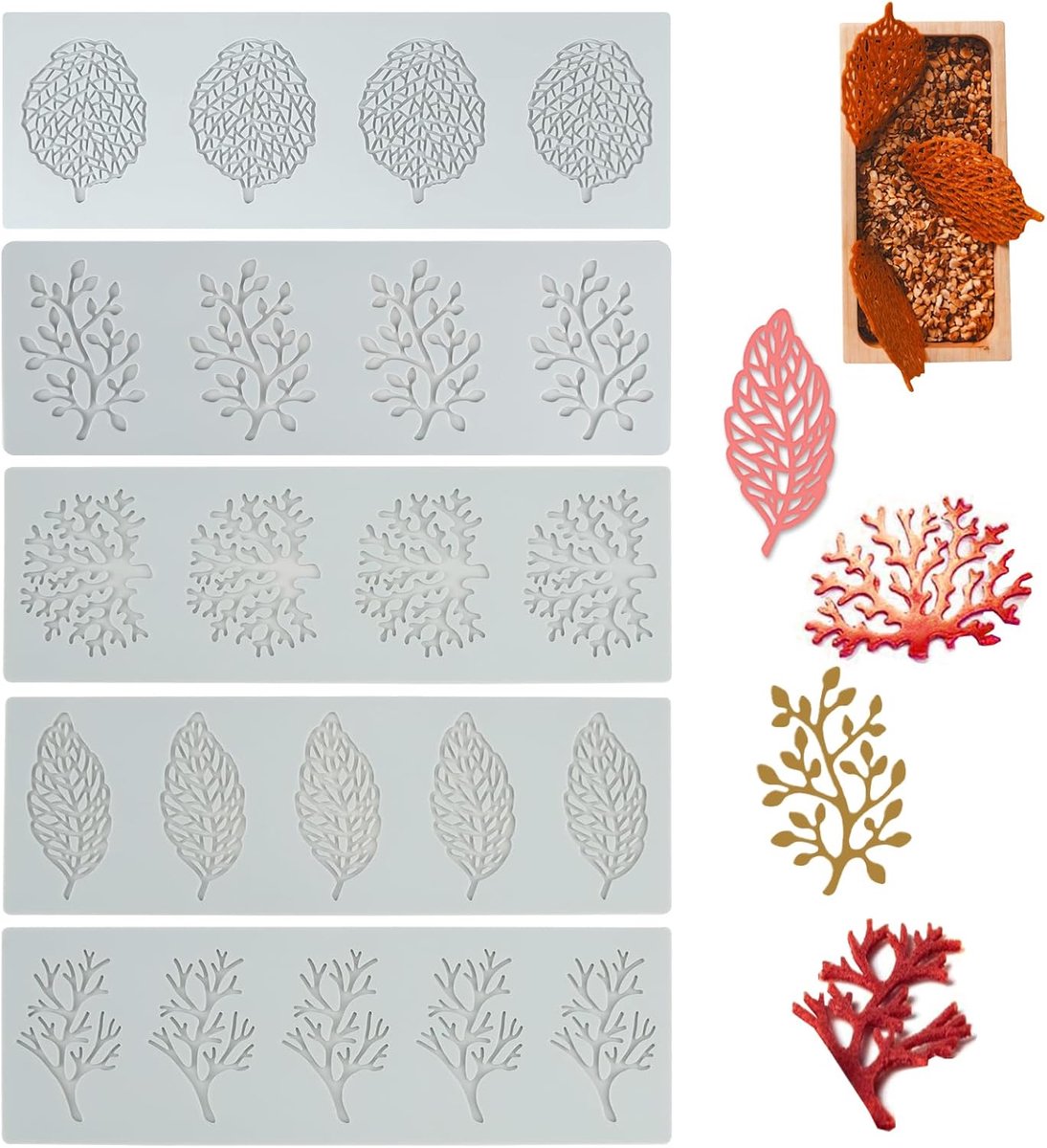 SnelShoppen - Silicone Mallen Bakdecoratie, Silicone Bakvorm Bladeren voor Fondant, Taartdecoratie, 3D Voedselveilige Bakmallen, Veelzijdig voor Bakke