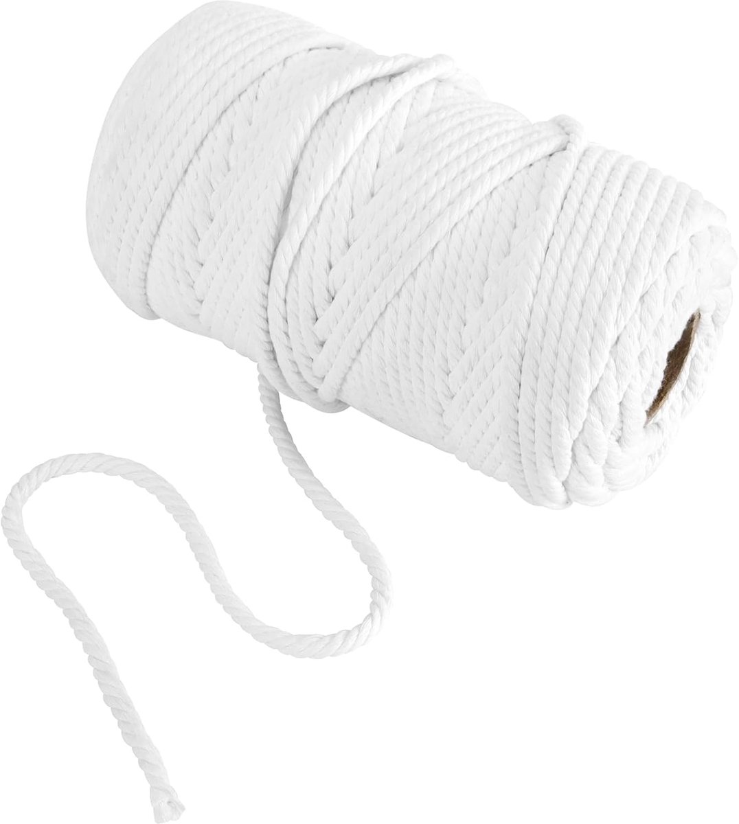 SnelShoppen - 6mm x 150m Katoenen Macrame Draad, Macrame Koord voor DIY Creaties, Sterk en Zacht, Geschikt voor Knutselen, Decoratie en Tuinprojecten