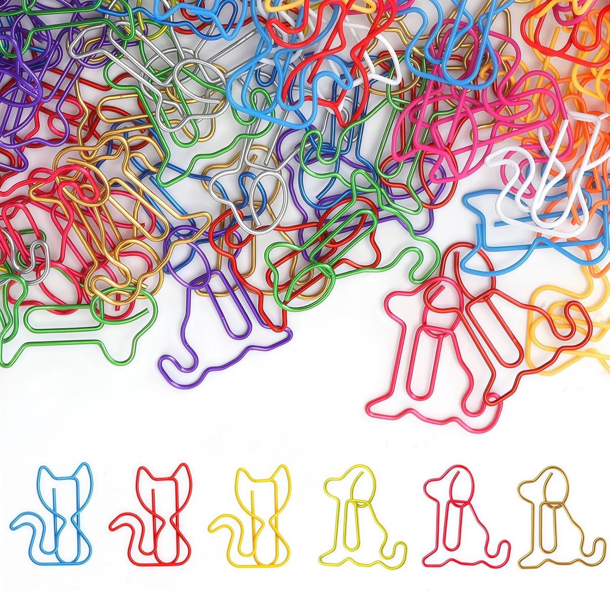 Paperclips set - Metalen clips - Dierenontwerp - Kleurrijke bookmarks voor kantoor - ShopVlot
