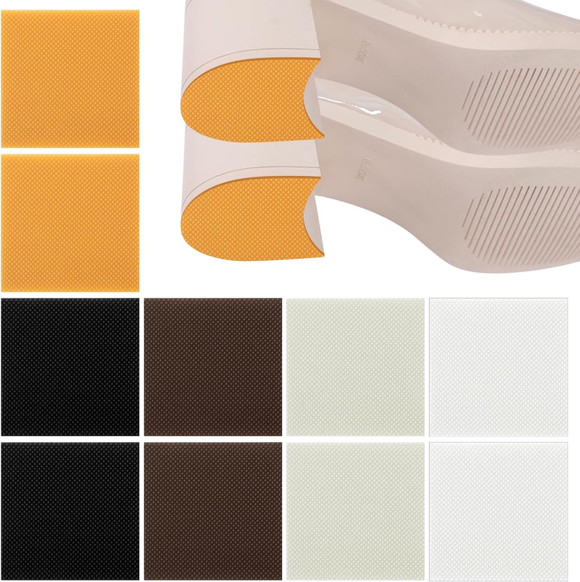 SnelShoppen - 5 Paar Hoge Hakken met Dikke Hak Reparatie en Antislip Zool Patches, Schoen Vervangtips & Protectors, Vierkante Zool Pads, Boot Reparati