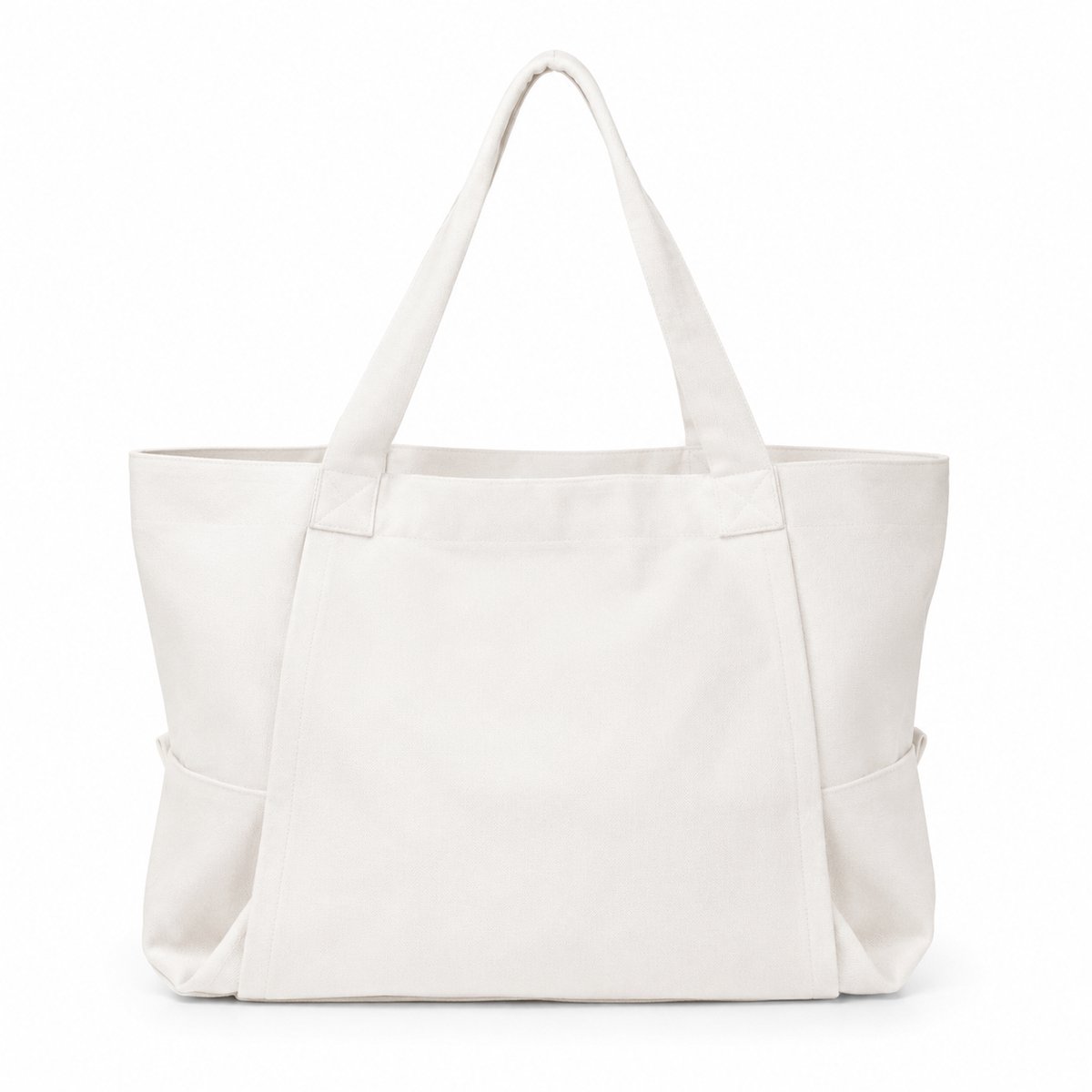 Gloovon® Yogatas met Yogamat Houder - Ruime Canvas Sporttas & Shopper - Met Binnenvak - 46x37 cm - Off-white / Beige