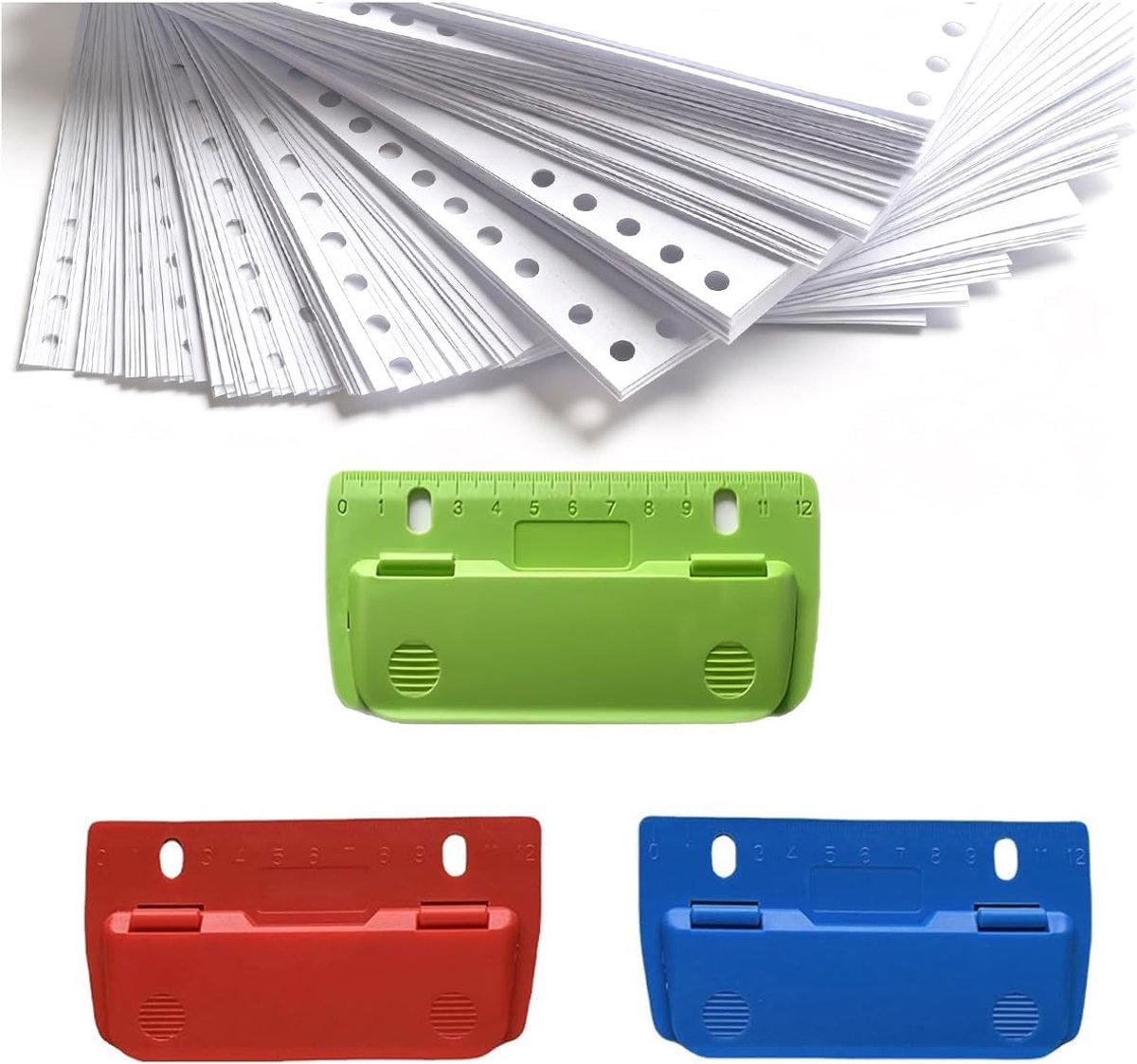 SnelShoppen - 3 Stuks Mini Paper Hole Punch - Compacte Gaatjesmaker voor Documenten, Labels, Notities - Ideaal voor School, Kantoor en Creatief Gebrui