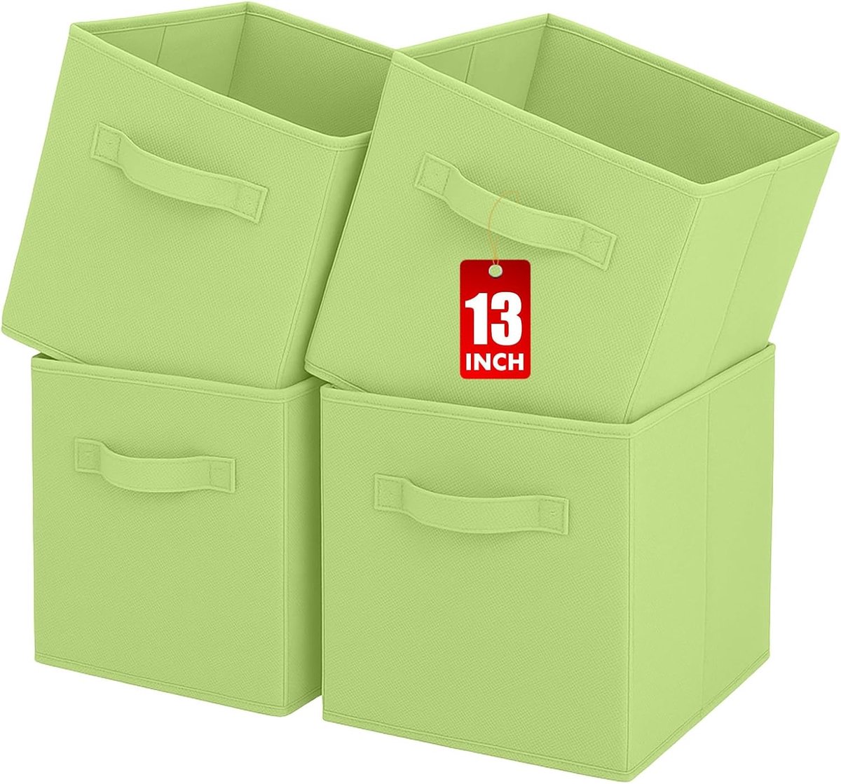 Opbergdozen set van 4 - Vouwbare stoffen kubus - Met handvatten - Ideaal voor speelgoedorganisatie - ShopVlot