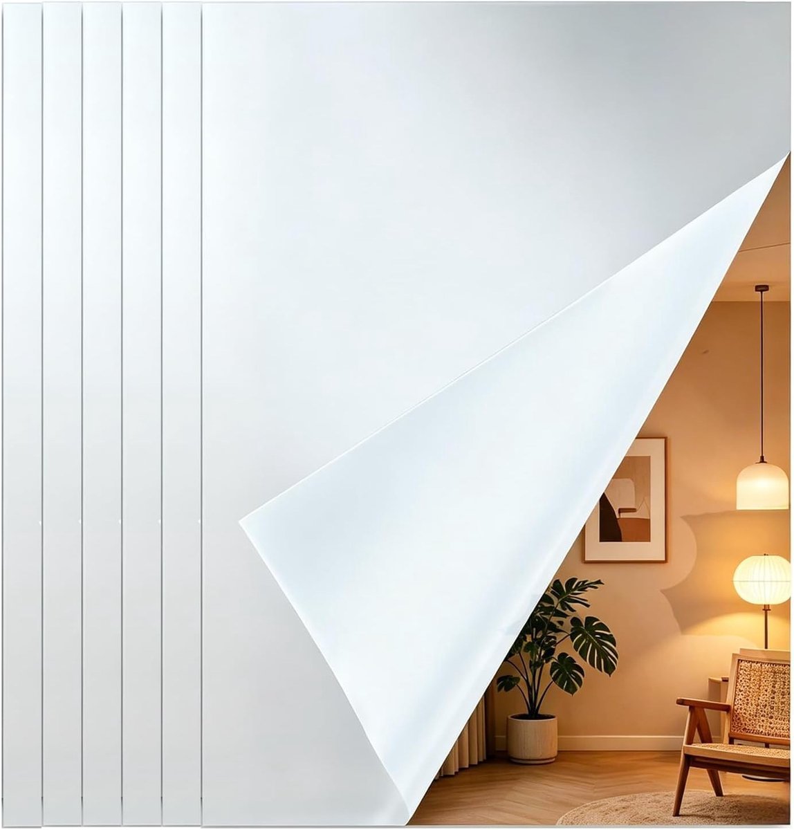 6 stuks zelfklevende acryl spiegels A4, flexibele wanddecoratie, onbreekbare spiegelstickers voor moderne interieurs