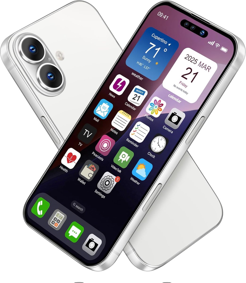 nep speelgoed telefoon mobiele telefoon metallic model niet-functionerende replica 1:1 telefoon voor Phone 16 nep speelgoed mobiele telefoon, 16 wit kleurenscherm