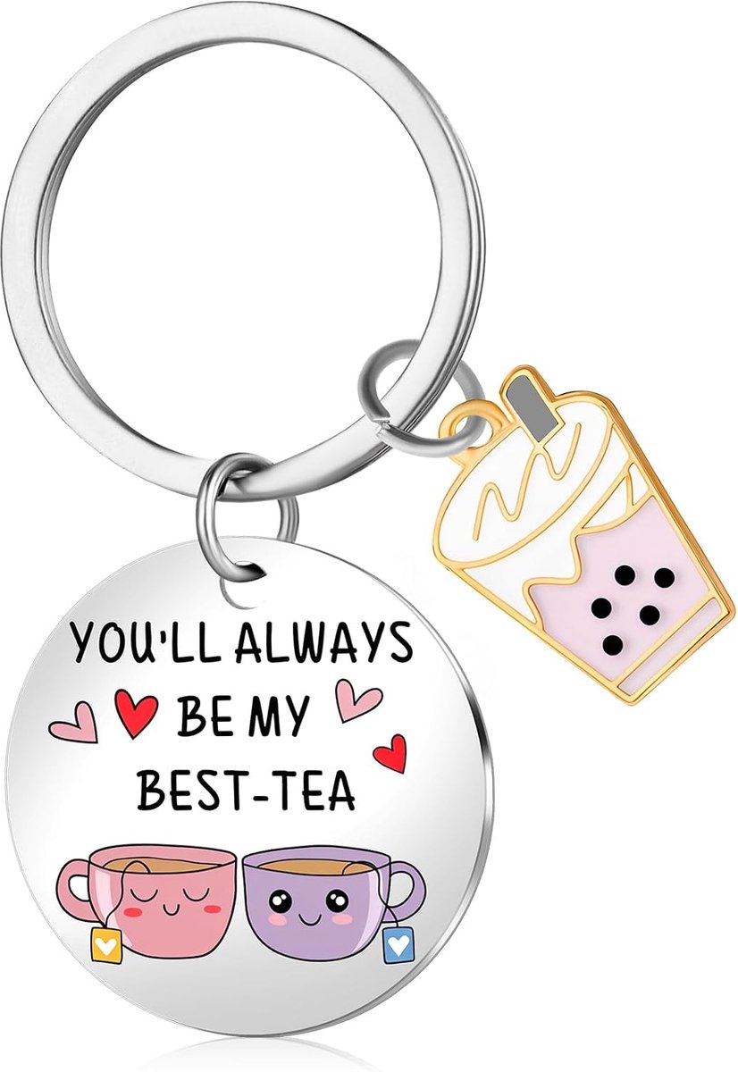 Beste vriend sleutelhanger - "You are my best tea" - vriendschap sleutelhanger beste cadeau voor vriendinnen perfect verjaardagscadeau bedankje vrienden cadeau