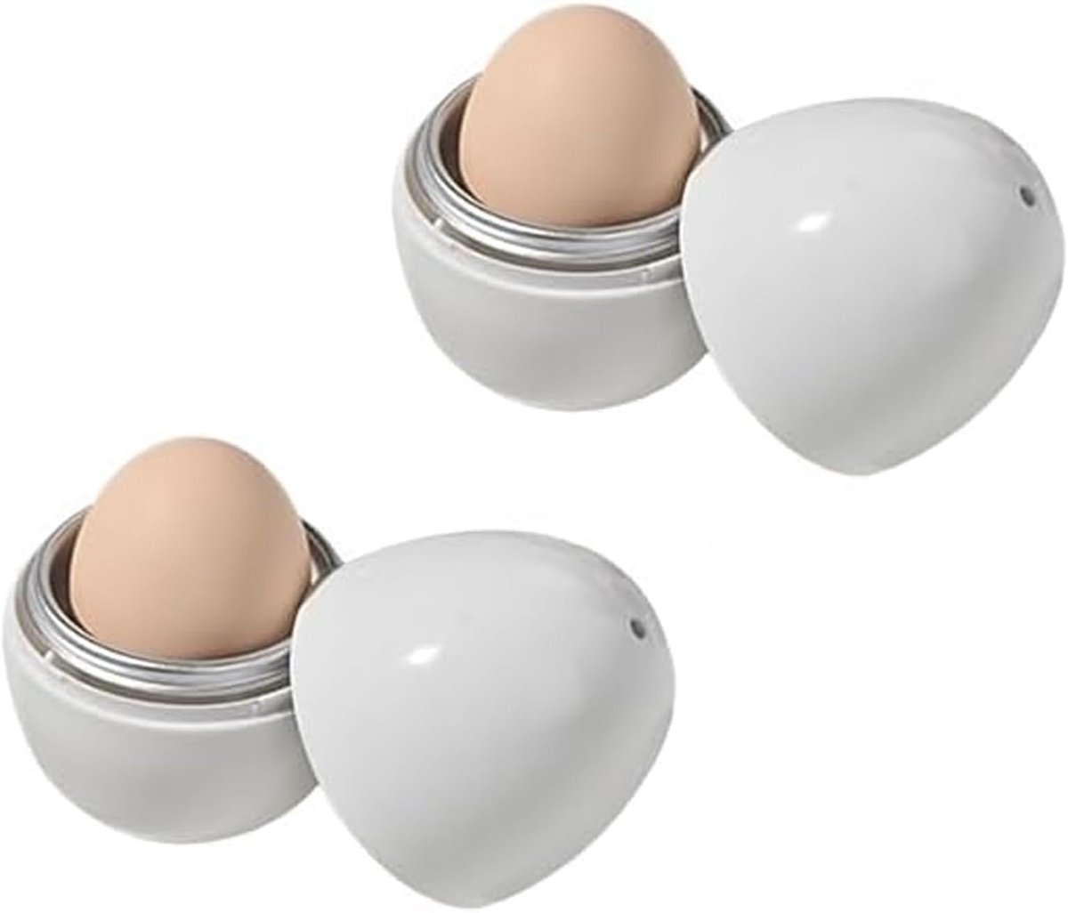 2 stuks magnetron-eierkoker, eierkoker voor 1 ei, aluminium eierkoker voor magnetron, keukengereedschap voor het snel - ShopVlot