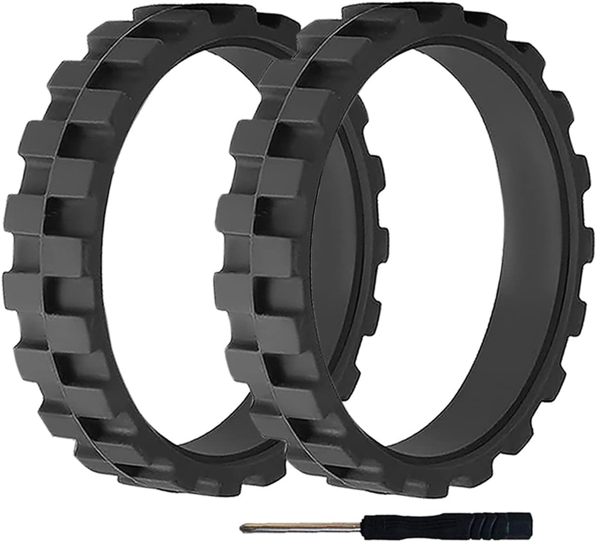for IROBOT ROOMBA Wheels Series 500, 600, 700, 800, 900 E5 and i7 Anti-Slip, Great Adhesion and Easy Assembly. Replacement part for Roomba Models with screwdriver (Black, Pack of 2)