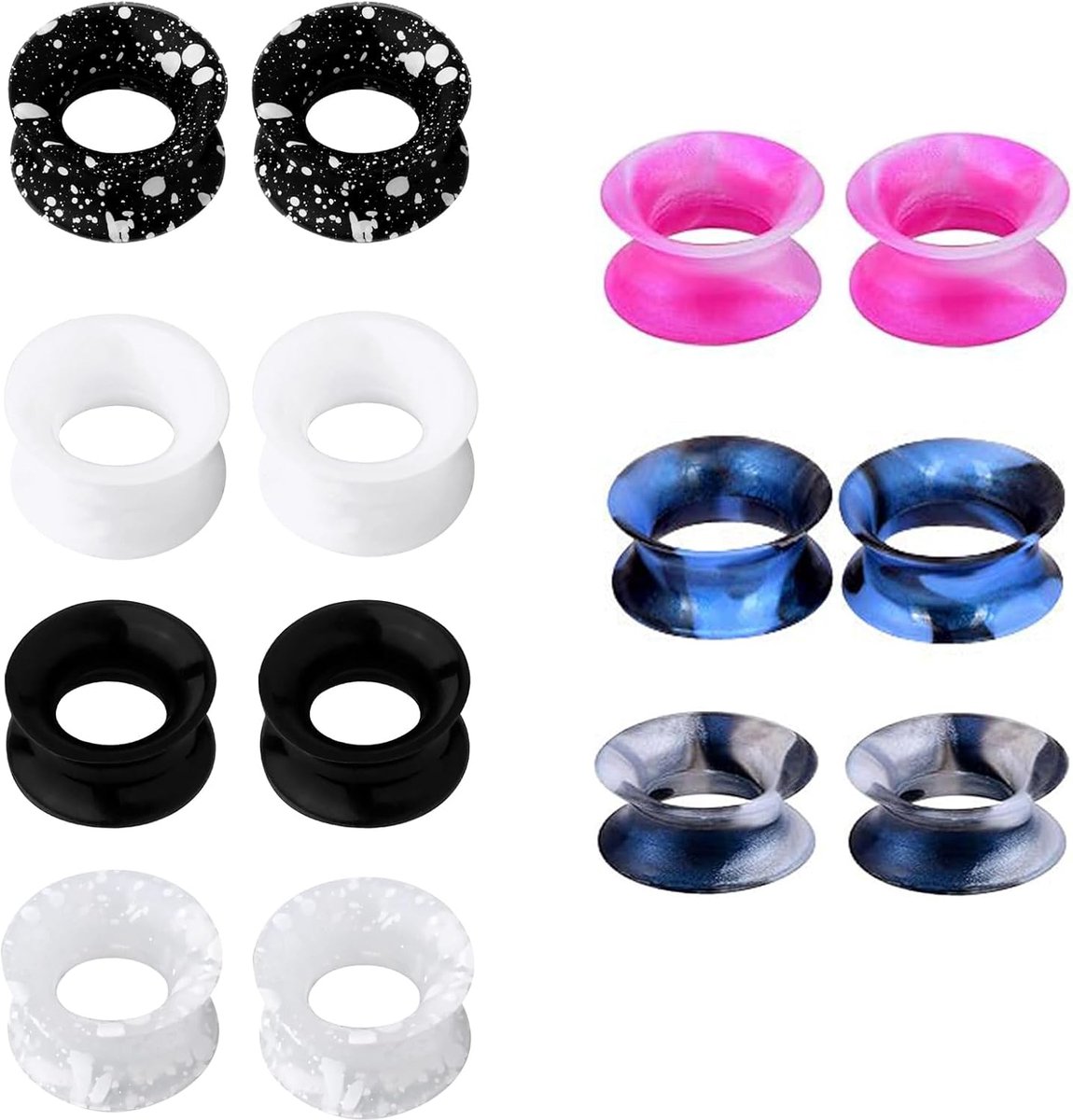 Tunnels Flexibele Oordoppen Tunnels Set Siliconen Dubbele Uitlopende Flexibele Tunnel 4-20mm Oor Brancard Expander Mix Kleuren
