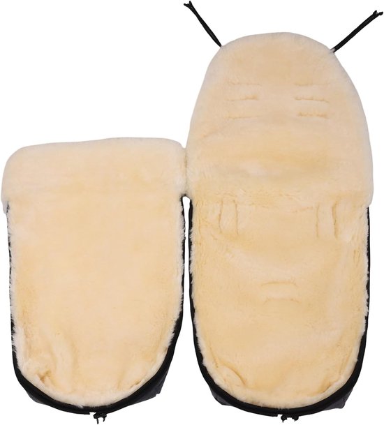 SnelShoppen - Lambskin Voetenzak voor Baby's, Buggy Voetenzak, Wind- en Waterdicht, Thermo-Regulerend, 2-Weg Rits, 95 x 40 cm, Grijs Melange, Ideaal v — afbeelding 3
