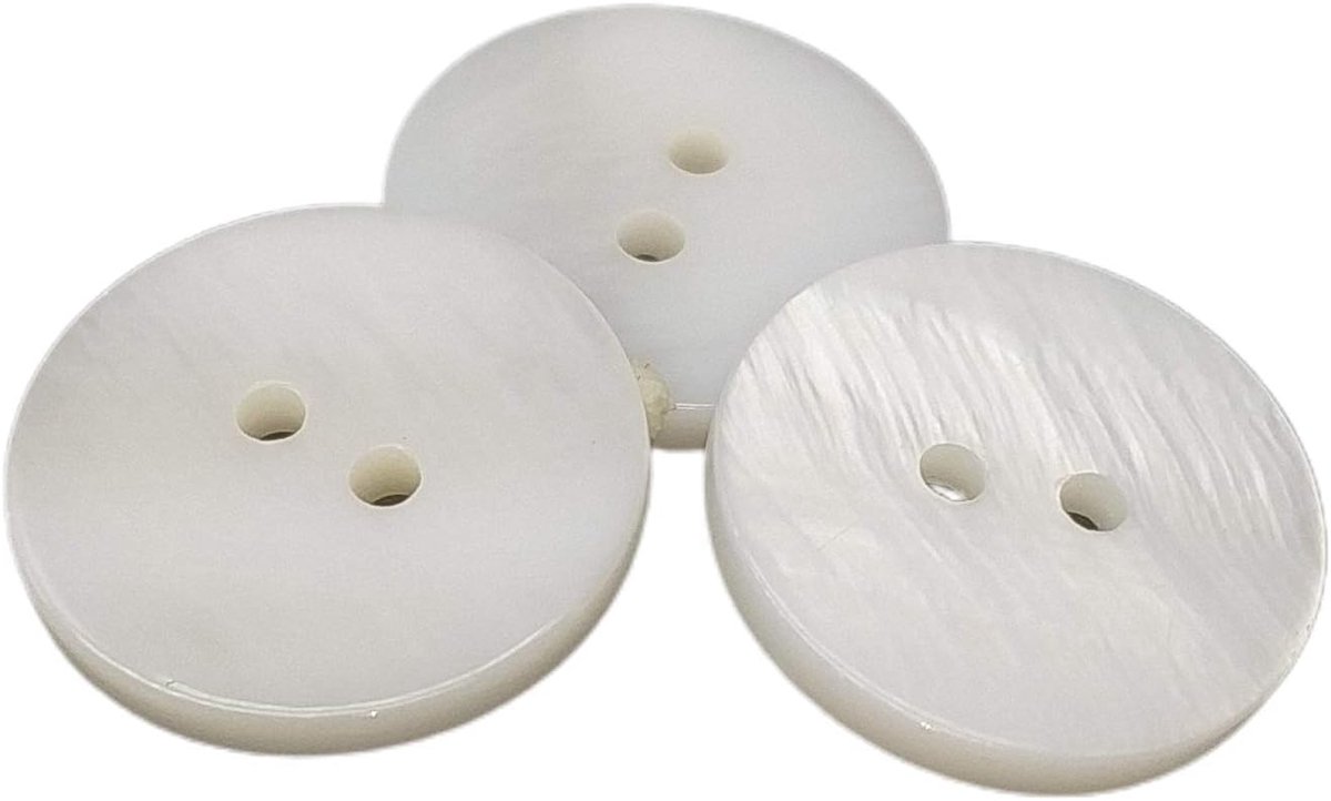 Knopen (River) - Knopen van parelmoer - Knoop klein voor baby's, overhemden, kleding Naaibenodigdheden - Geproduceerd en verzonden vanuit SPANJE - 18 mm