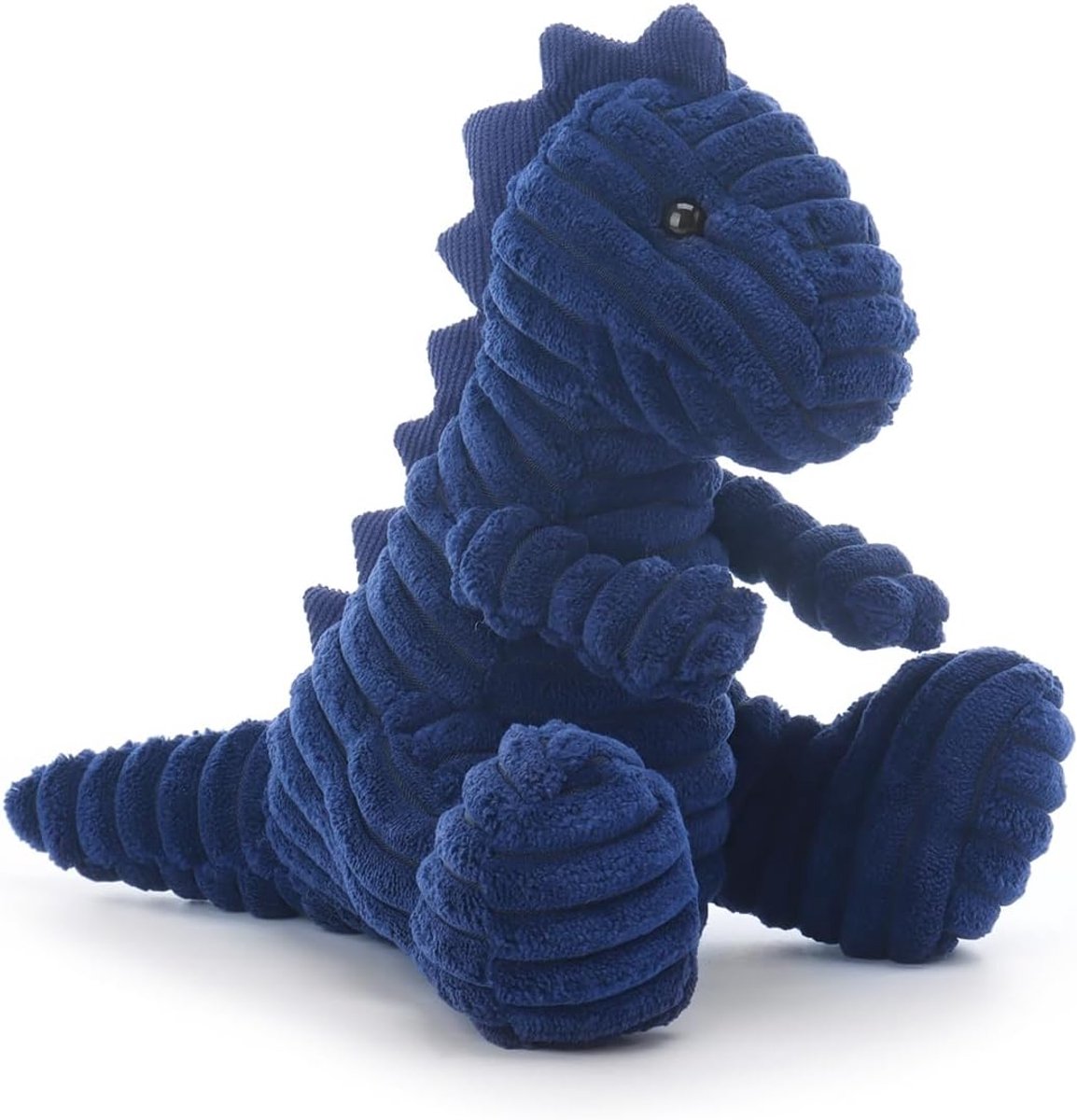 Lamb Corduroy Pluche dinosaurus voor kinderen, zacht, schattig knuffeldier voor baby's, meisjes en jongens, pluizige dinosaurus, blauw, 20 cm