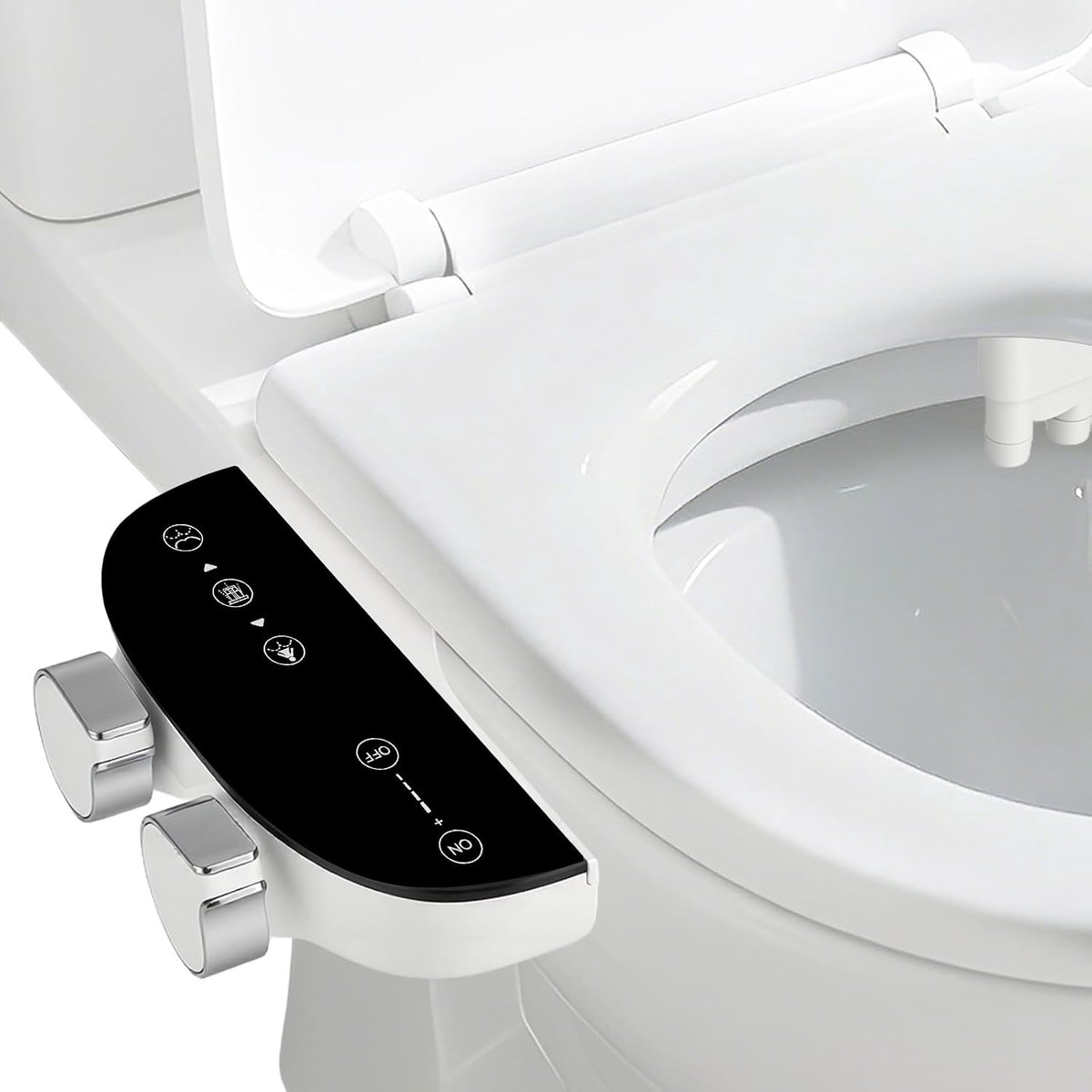 Bidet opzetstuk voor de toilet, elektrische wc-bidet-stoelen met zelfreinigende dubbele sproeiers, koud/warm water, gescheiden achterste en vrouwelijke reiniging, toiletopzetstuk, eenvoudige