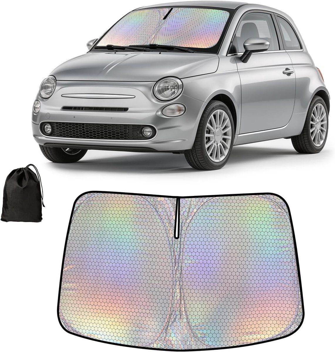 Voorruit voor VW FIAT 500L 2014-2020, Windscherm Zonneklep, Auto Zonnescherm voor Voorruit Binnen, Zonneklep Vooraan Opvouwbaar, Blokkeert UV-bescherming