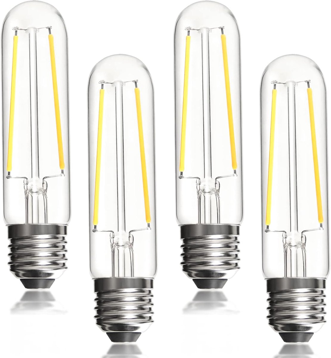 E27 LED dimbare lampen 4W Equivalent aan 40 watt gloeilampen Warm wit 2700K Edison lamp AC230V buisvormige T10/T30 LED lampen voor Rustieke Hanger, Kroonluchters, Wandlampen, pak van 4