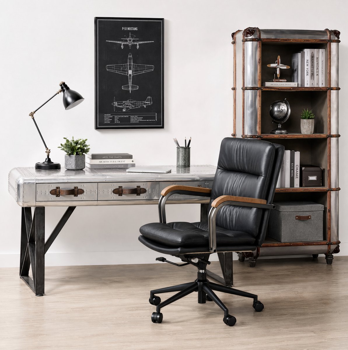 MIVRAY Bureaustoel Leer Metaal 73 x 59 x 87 cm - Ergonomische Hoge Rug - Voor Home Office En Executive Werkplek - Zwart