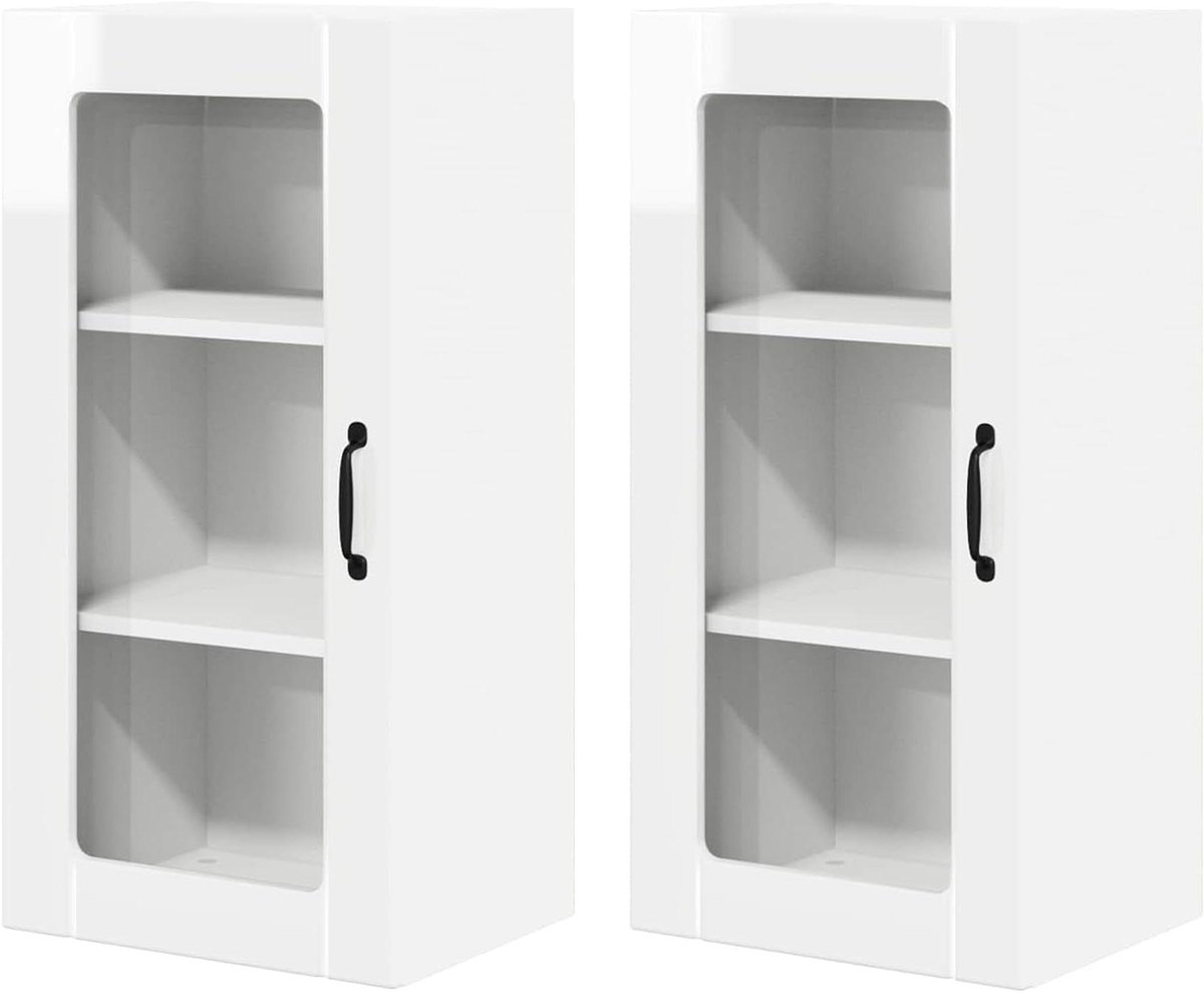 Keukenkast met Plank - Wandkast Keuken - Keuken Organiseren - Hoogglans Afwerking - 40 x 31 x 80 cm - Wit
