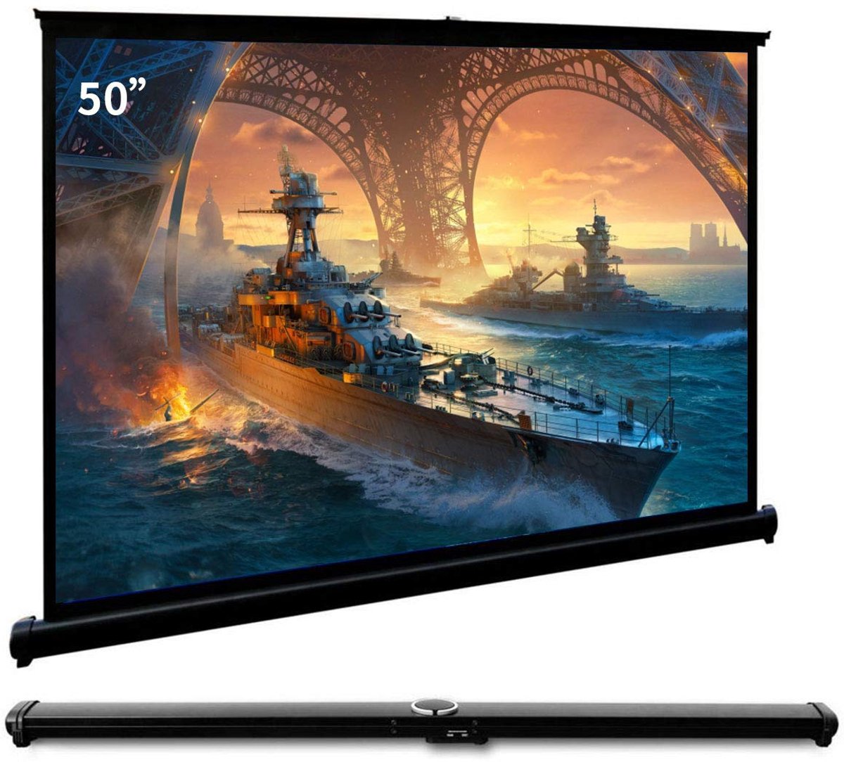 SnelShoppen - Draagbaar Projectiescherm 50 inch voor Mini/Professionele LED/LCD/DLP-projector, Zelfstaande Pull-out Stijl, Indoor/Outdoor Thuisbioscoo