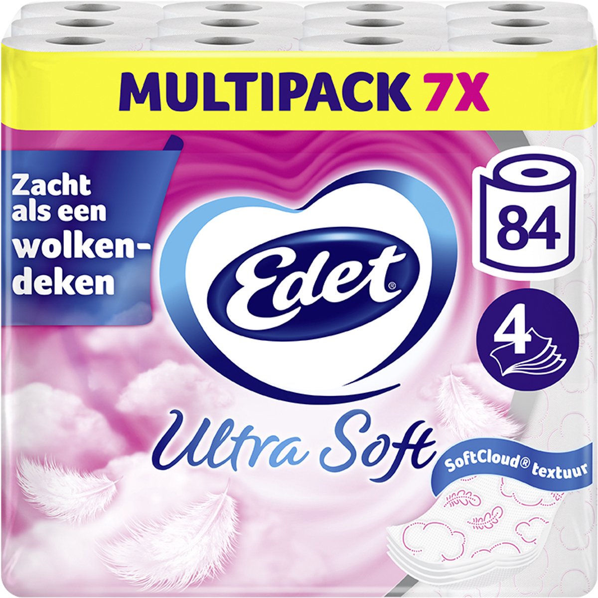 Edet Ultra Soft Toiletpapier - 4-laags - 84 rollen - Voordeelverpakking