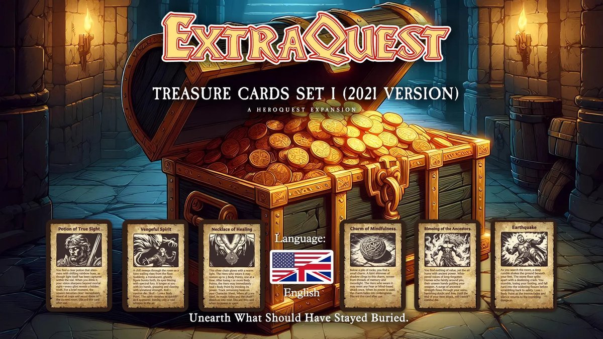 ExtraQuest Treasure Card Set **ENGLISH ONLY** (Heroquest 2021 Edition)
