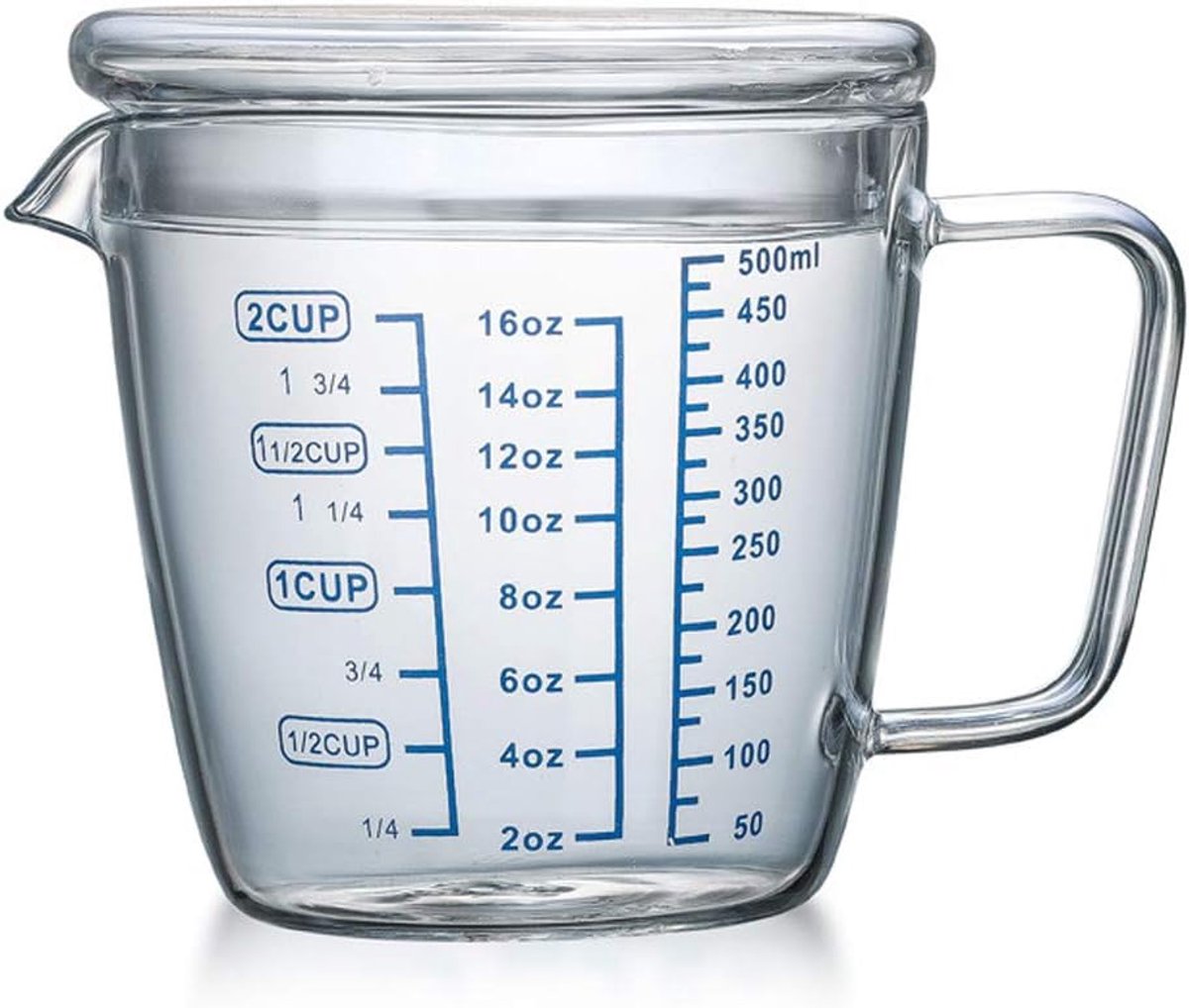 500ml glazen maatbeker magnetron maatbeker met deksel (500ml)