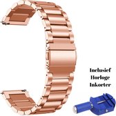 KELERINO. Metalen Schakel Bandje geschikt voor Samsung Galaxy Watch 42mm - Met Inkorter - Rose Goud