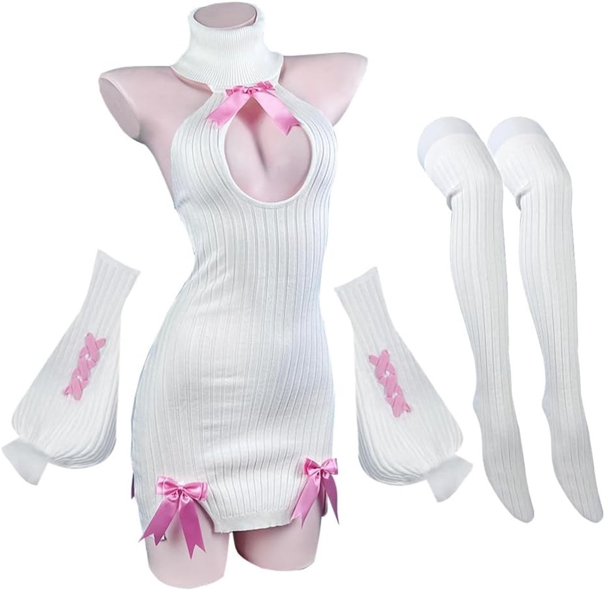 Elegante Bowknot Sweater Kostuumset voor Cosplay - Premium Lingerie en Sweater voor Succubus Thema
