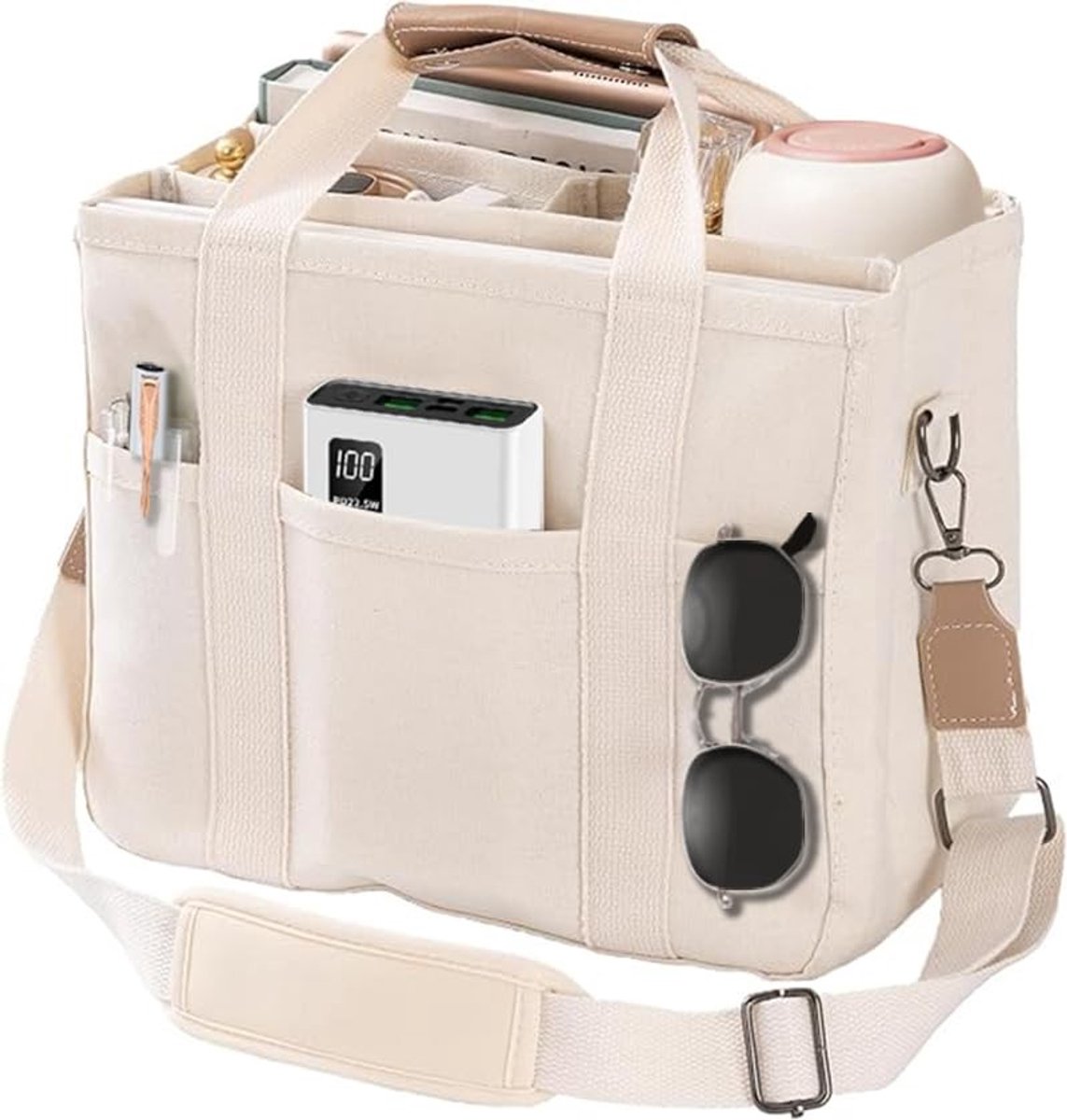 Omgoods - Multi-Pocket Schoudertas voor Vrouwen, Casual Tote Bag