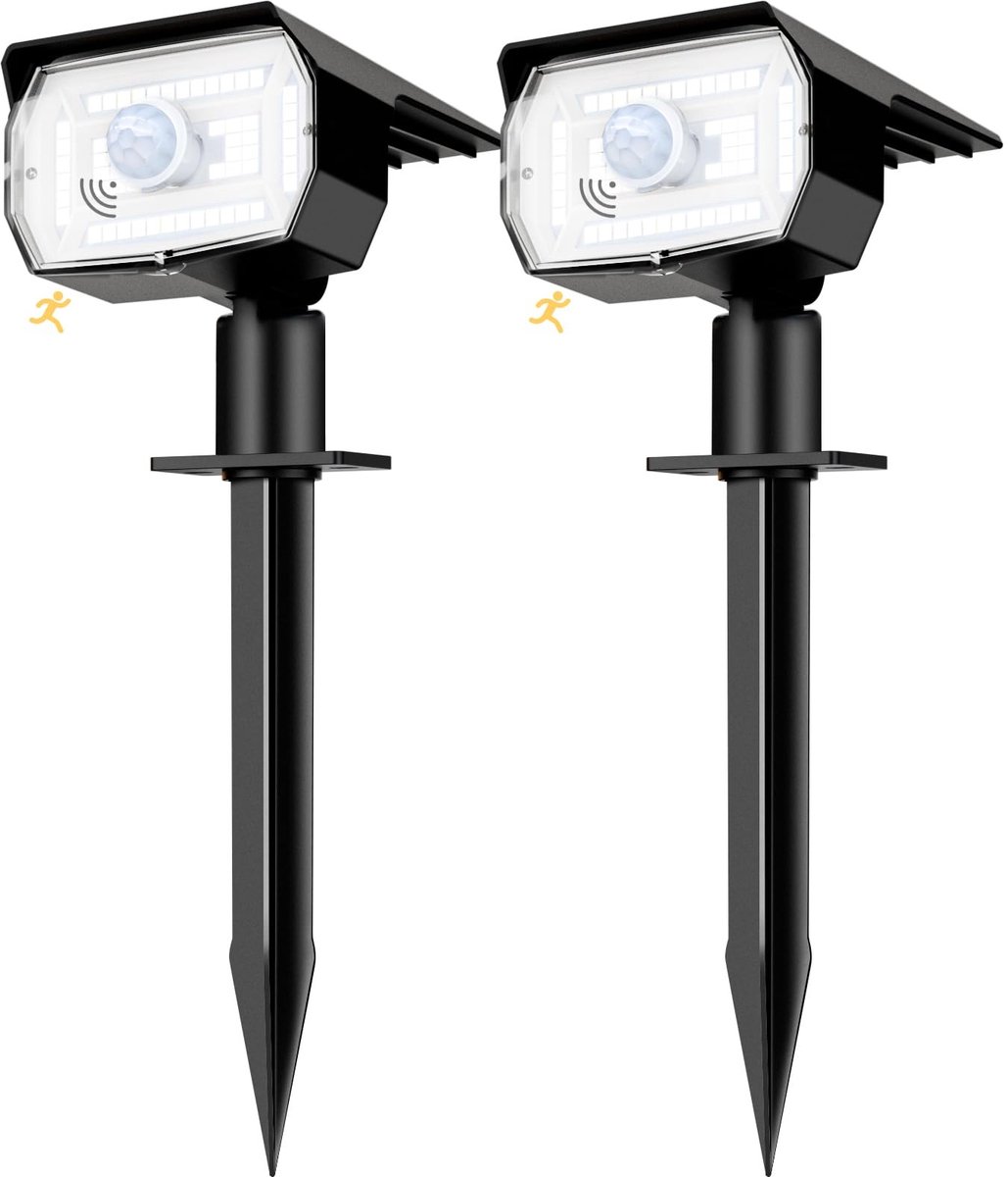 Omgoods - Solar Tuinverlichting met Bewegingssensor, 2 Stuks
