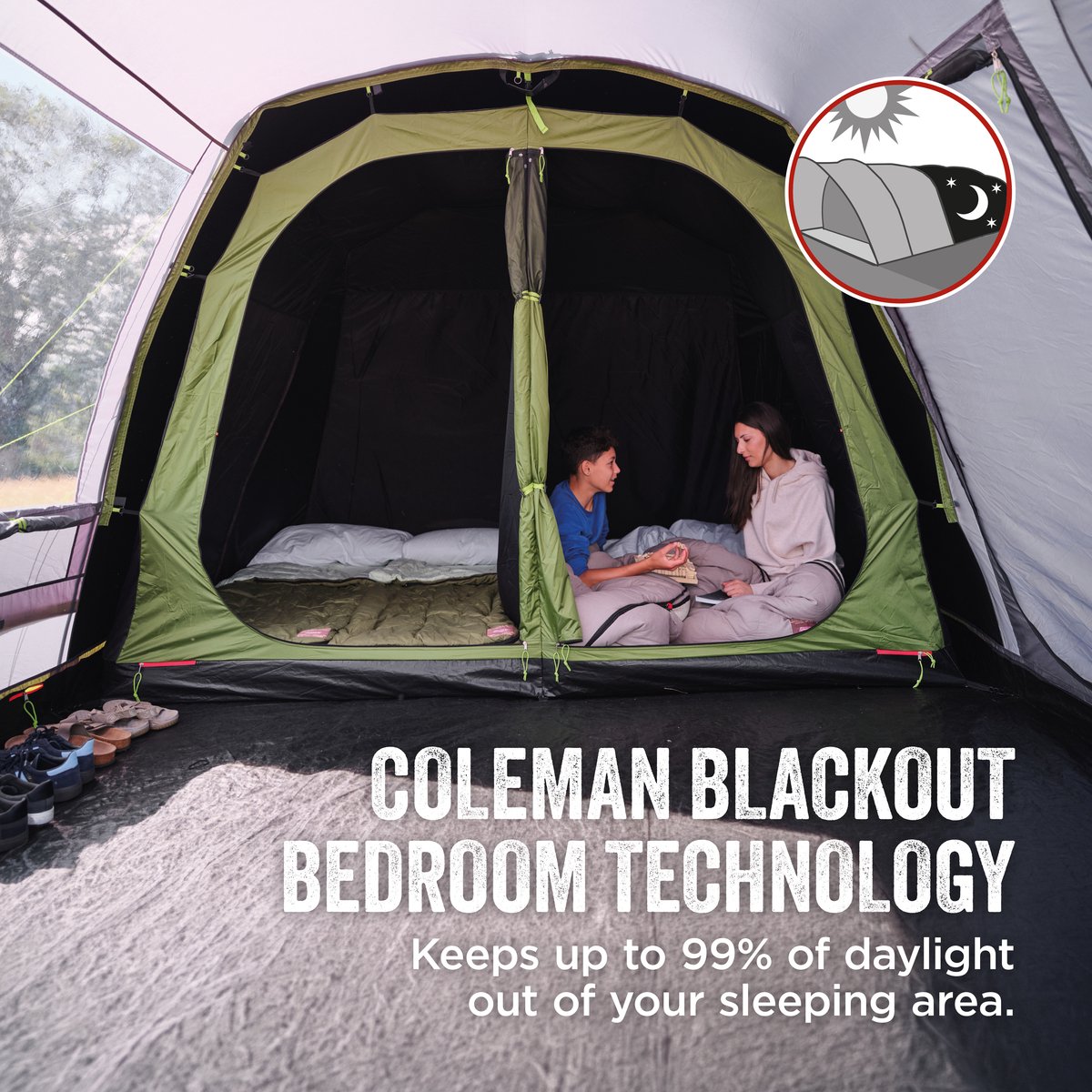 Coleman FastPitch Victoria Falls 4 BlackOut Tent - 4 Persoons tent