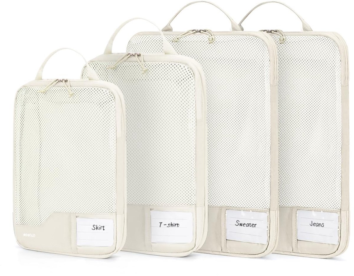 Omgoods - 4-Delige Compressiezakken Set - Duurzame Reistasjes voor Backpack en Handbagage
