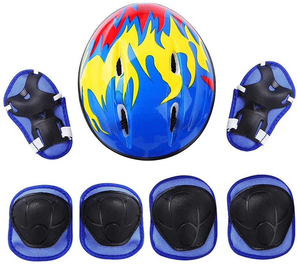 Omgoods - 7-delige Beschermset voor Kinderen met Helm, Knie- en Elleboogbeschermers