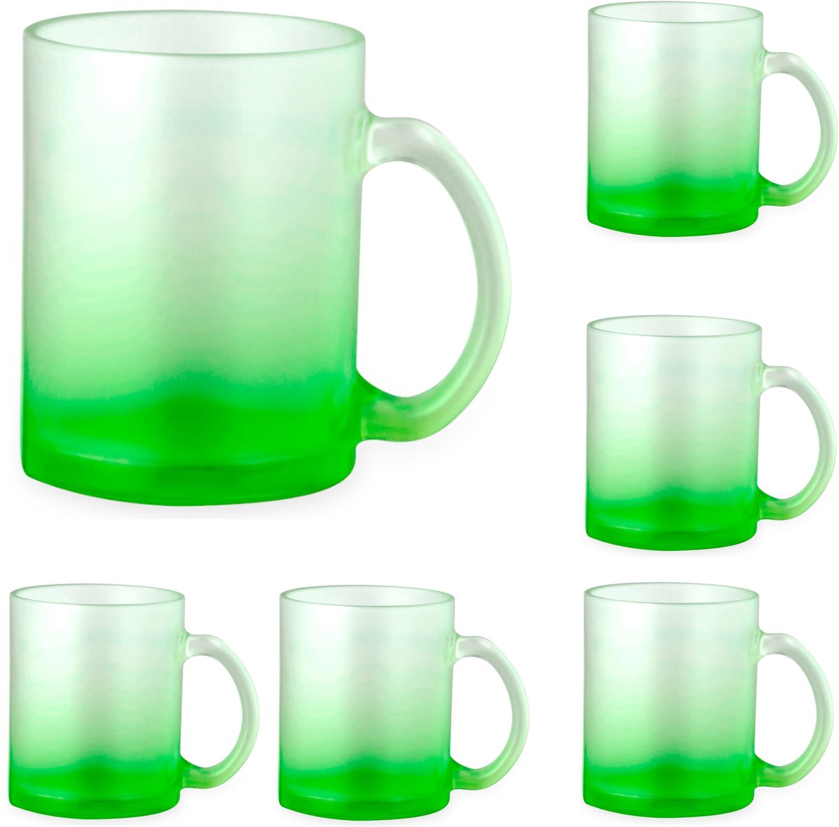 Omgoods - Set van 5 Koffiekoppen van Borosilicaatglas met Handvat