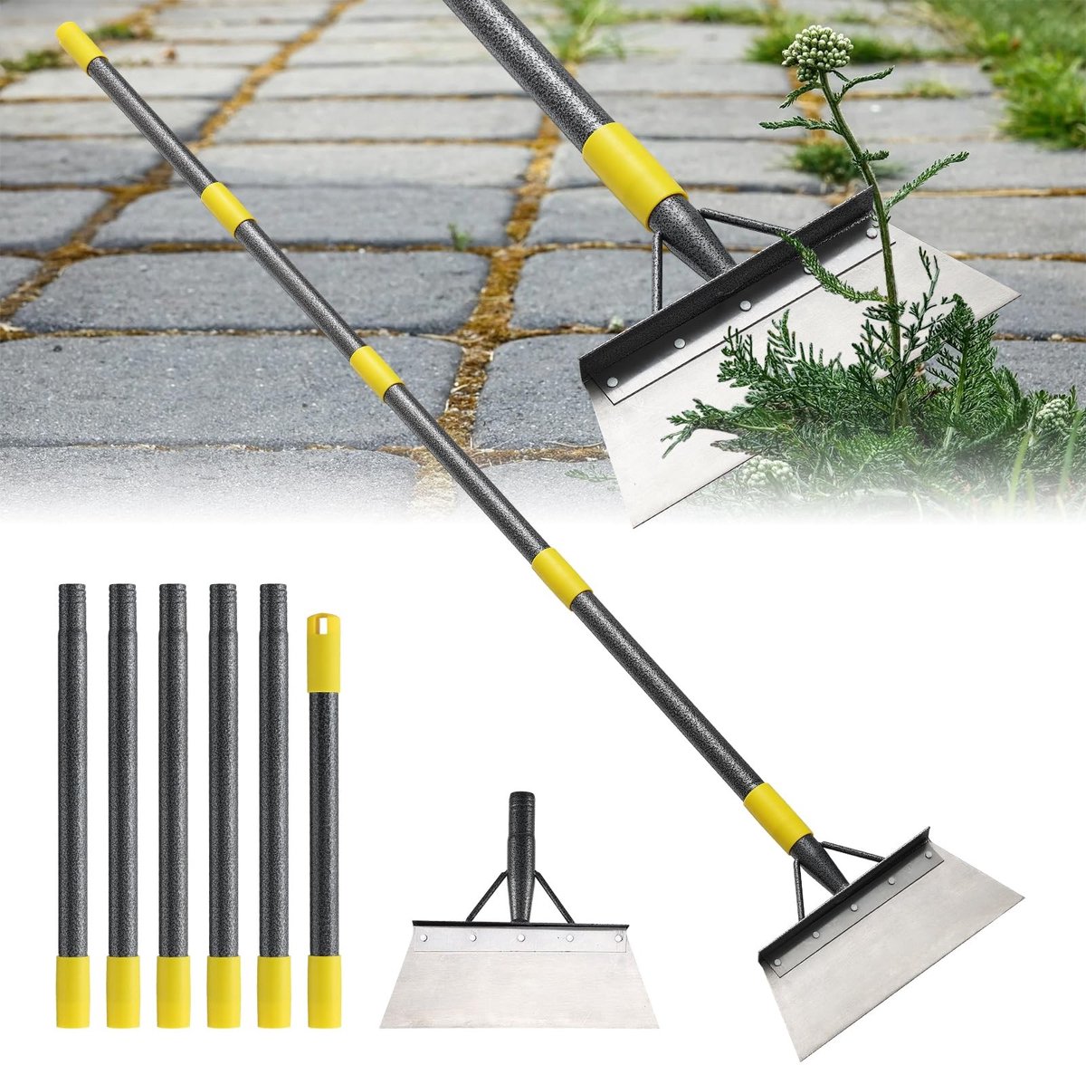 Omgoods - Multifunctionele Onkruidverwijderaar met Handvat - 165 cm Uittrekbare Tuinschep
