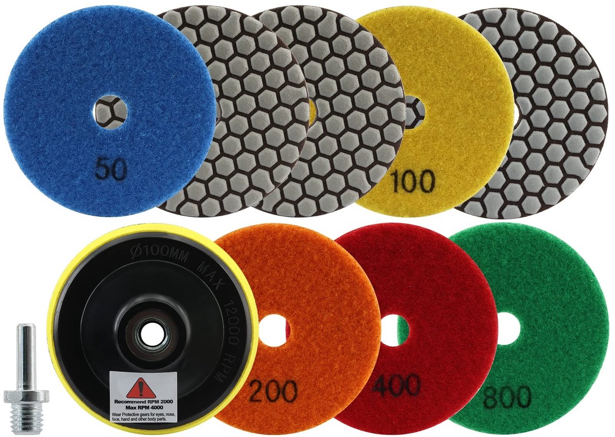 Omgoods - Diamant Droog Polijstschijven Set van 8 Stuks