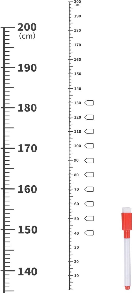 Omgoods - 200cm Metrische Groei Ruler voor Wanddecoratie