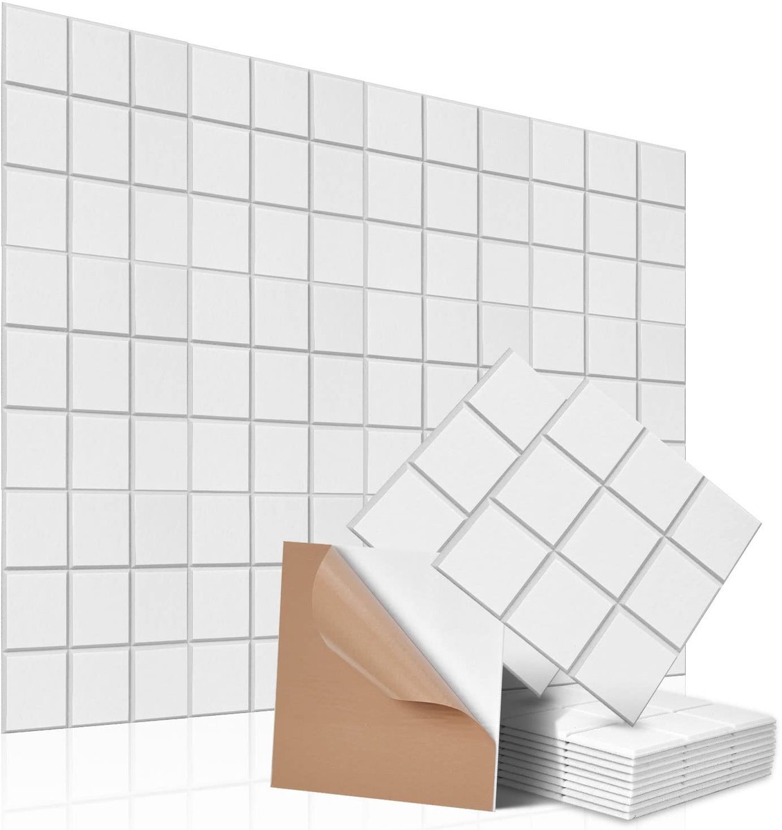 Omgoods - Set van 12 Geluidsabsorberende Panelen voor Wanden en Plafonds