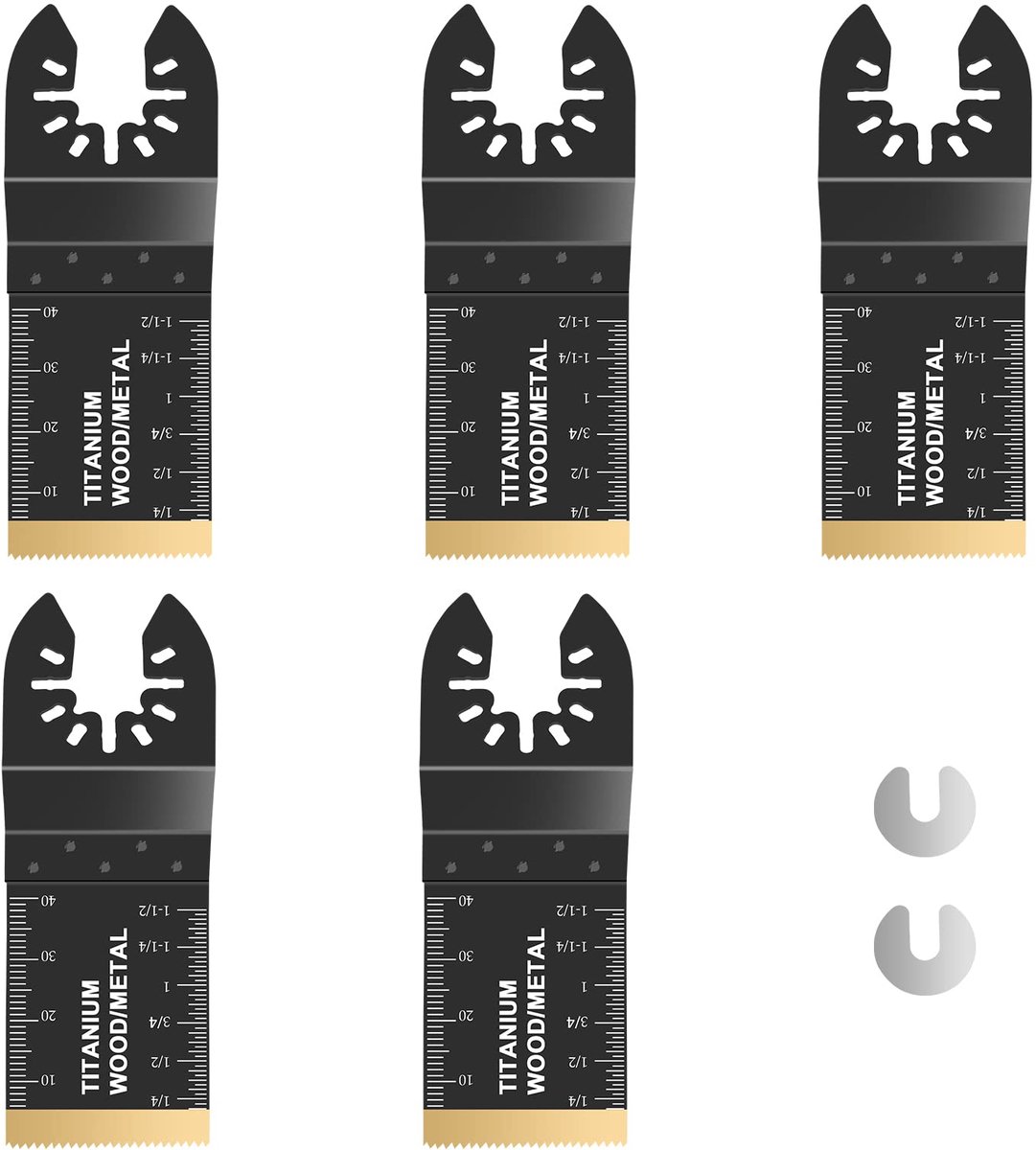 Omgoods - 5 Stuks Oscillerende Tool Blades voor Multitools - Titanium Zaagbladen voor Hout en Metaal