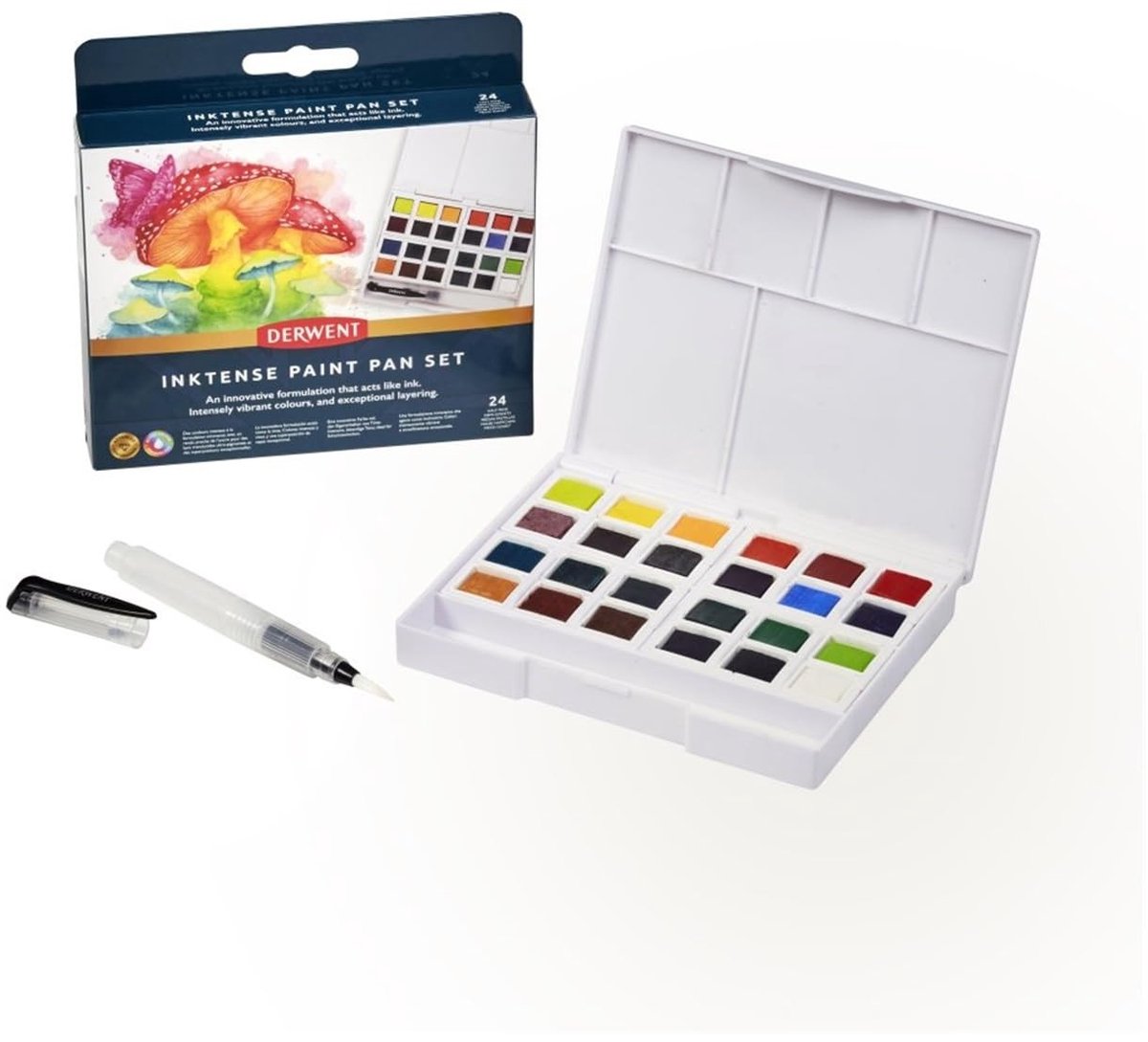 Omgoods - 24 Kleurige Waterverf Palette voor Schilderen en Creatief Werk
