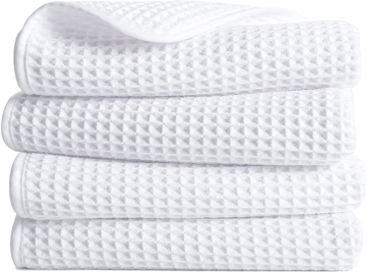 Omgoods - Microvezel Pluisvrije Handdoeken Set van 4 - 430 GSM - 40x76 cm