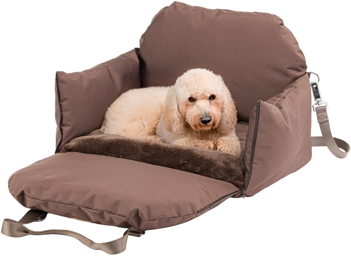 Omgoods - Draagzak voor Kleine Honden - Met Schouderband en Autogordelbevestiging - Bruin