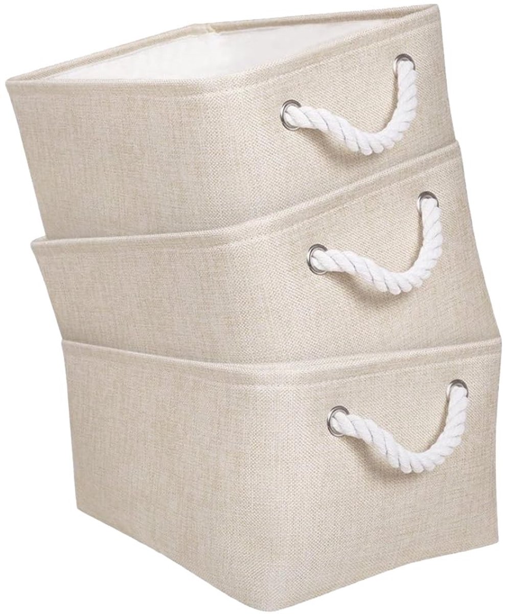 Omgoods - Set van 3 Vouwbare Opbergdozen van Canvas voor Thuis en Bureau