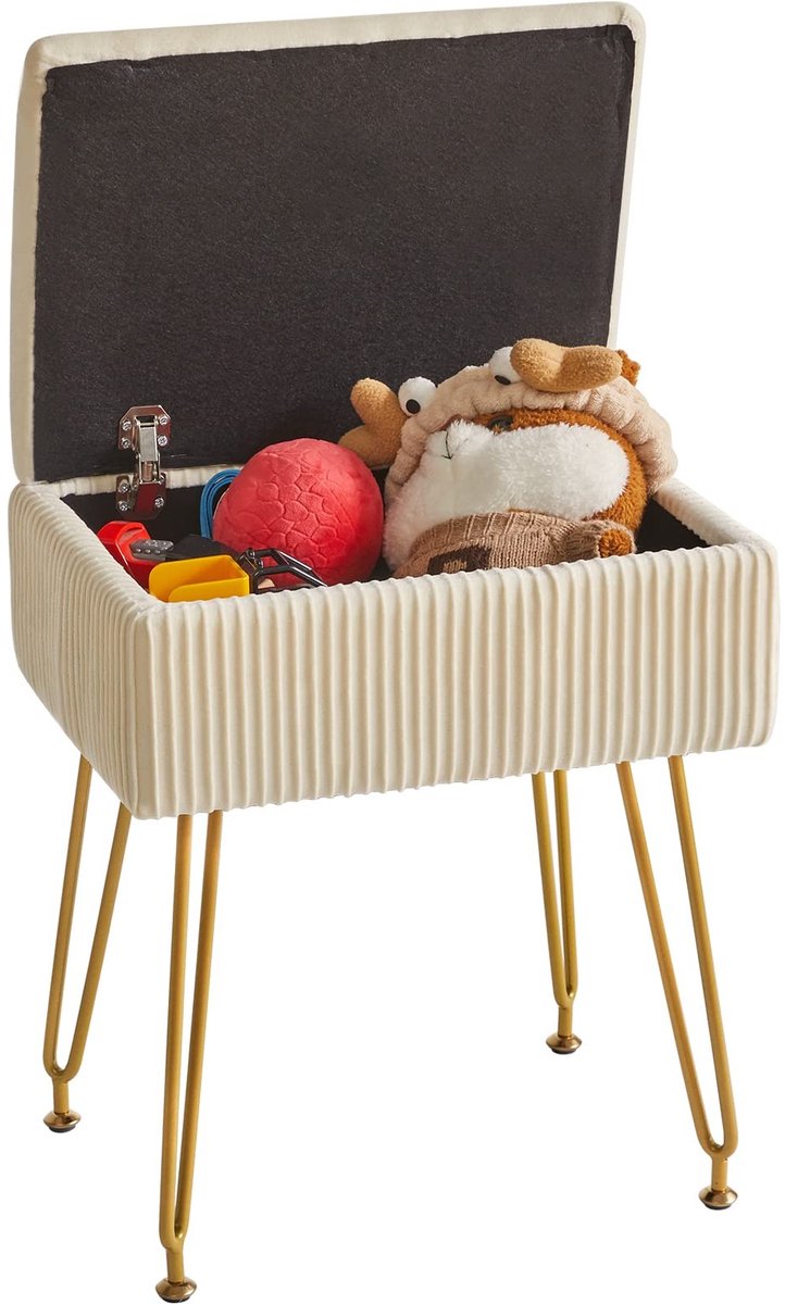 Omgoods - Opberg Ottoman met Velvet Bekleding, 40 x 29.5 x 48 cm