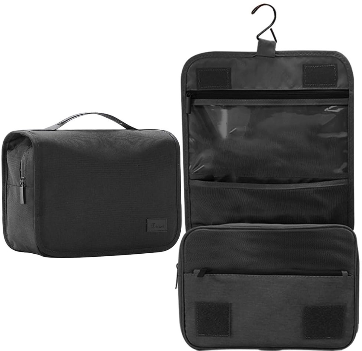 Omgoods - Hangende Toilettas - Vouwbare Multifunctionele Reis Organizer in Zwart