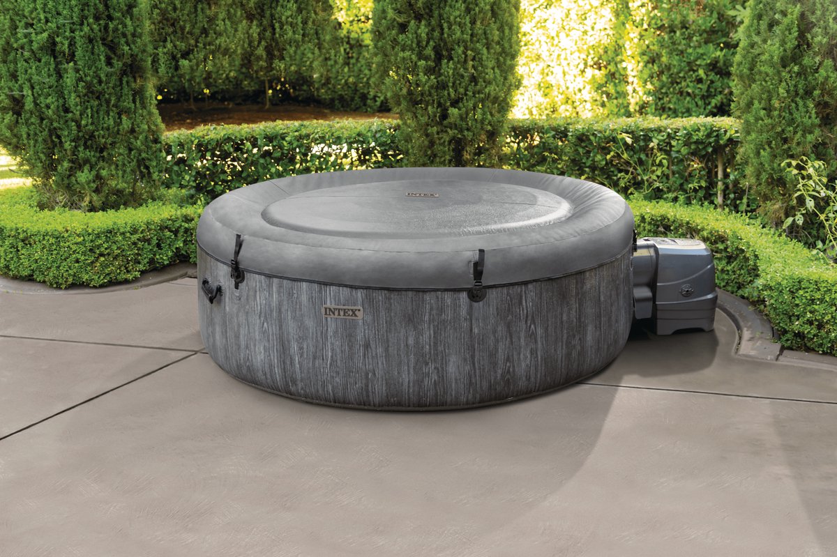 Intex PureSpa Greywood Deluxe inflatable hot tub - 4 people - Ø 196 x 71 cm - Wifi