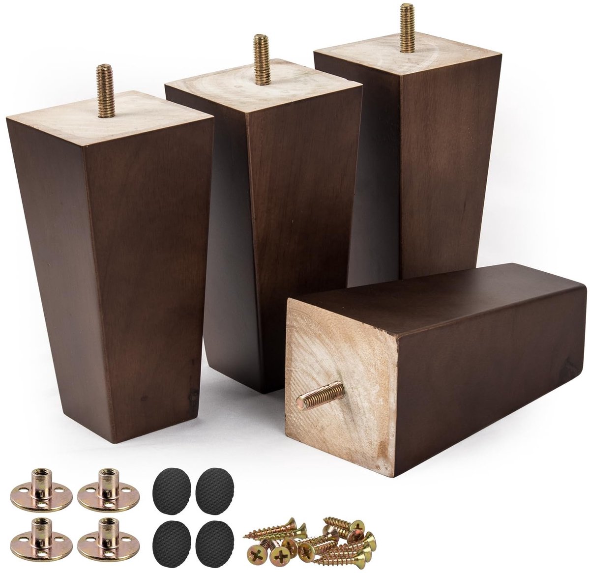 Omgoods - 25 cm Houten Vervangingspoten voor Meubilair, Set van 4